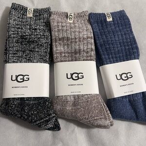 UGG Casual Socks - Gray, Brown, and Blue bundle